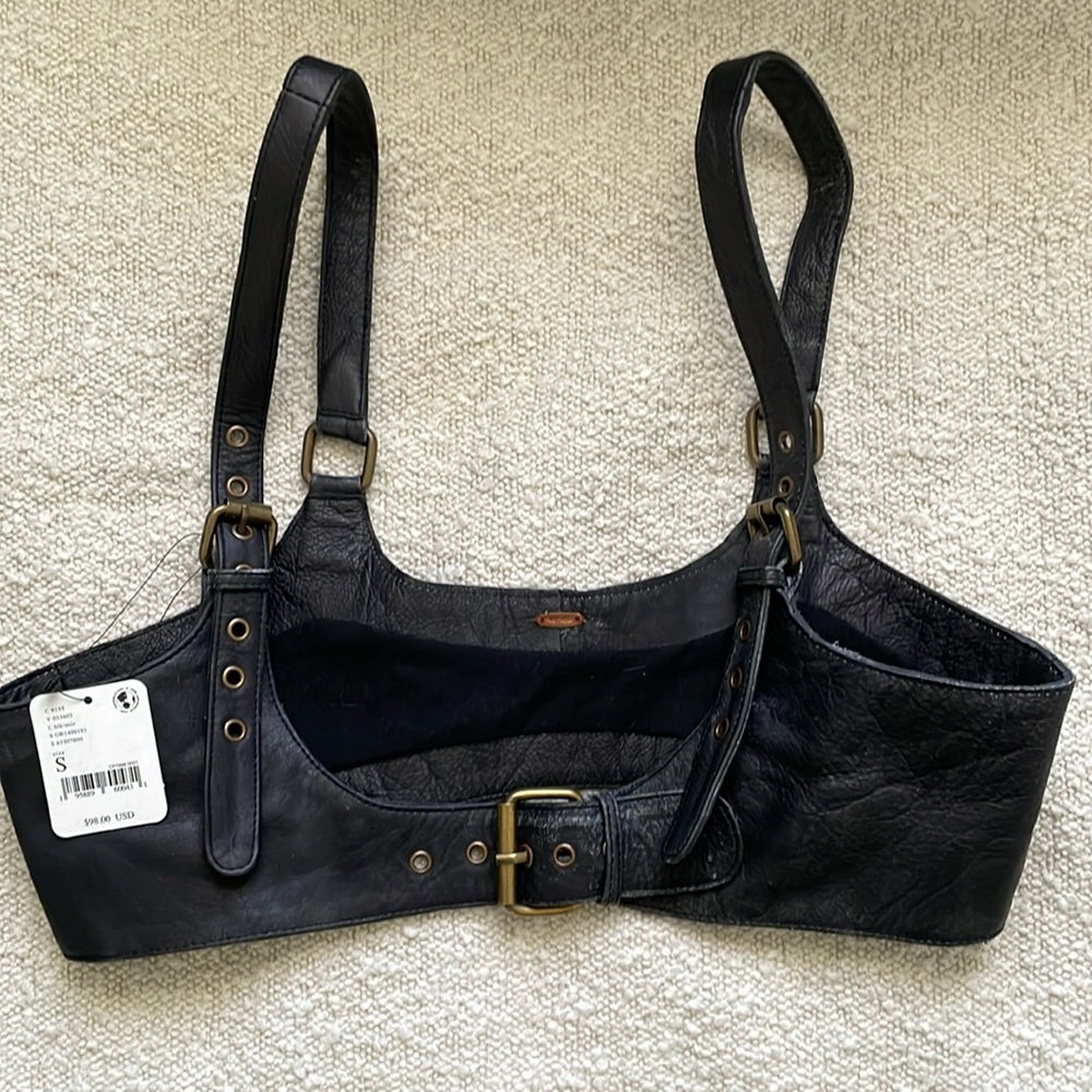 Free people black harness small nwt